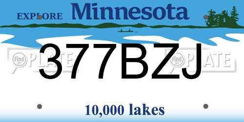 377BZJ Minnesota License Plate