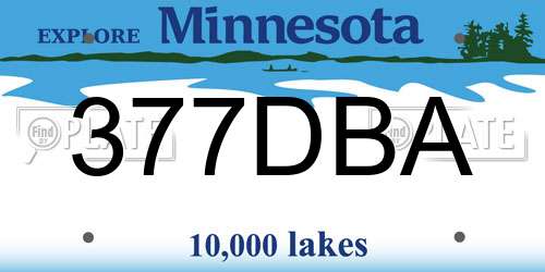 377DBA Minnesota License Plate