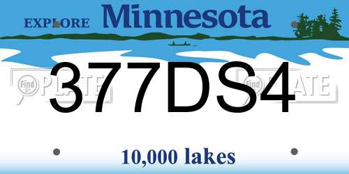 377DS4 Minnesota License Plate