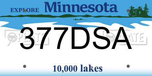 377DSA Minnesota License Plate