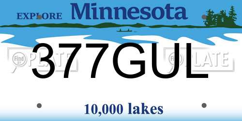 377GUL Minnesota License Plate
