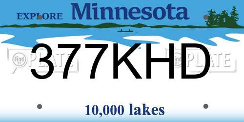 377KHD Minnesota License Plate