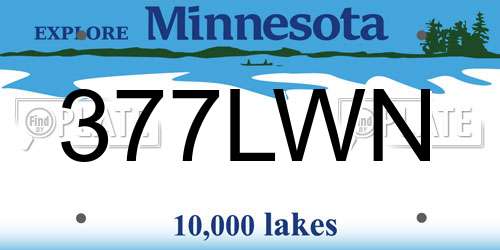 377LWN Minnesota License Plate