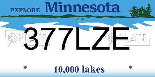 377LZE Minnesota License Plate