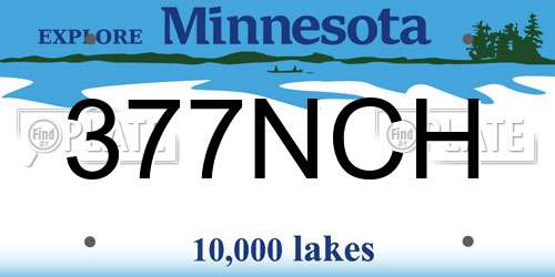 377NCH Minnesota License Plate