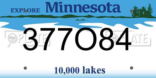 377O84 Minnesota License Plate