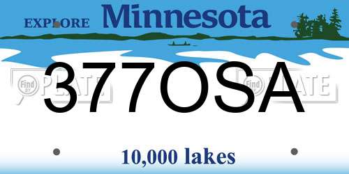 377OSA Minnesota License Plate