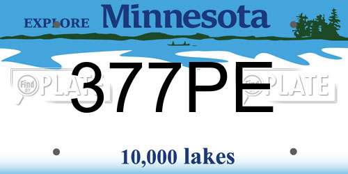377PE Minnesota License Plate