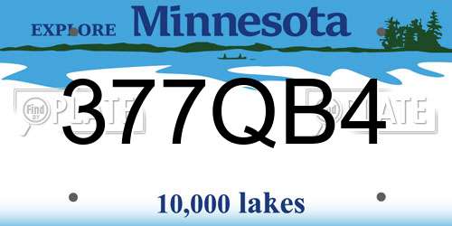 377QB4 Minnesota License Plate