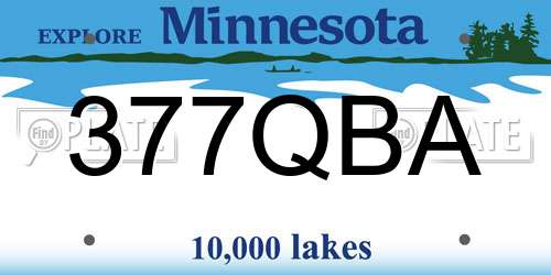 377QBA Minnesota License Plate