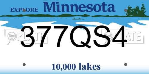 377QS4 Minnesota License Plate