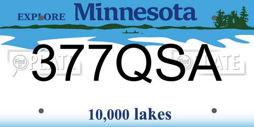377QSA Minnesota License Plate