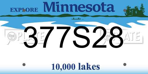 377S28 Minnesota License Plate