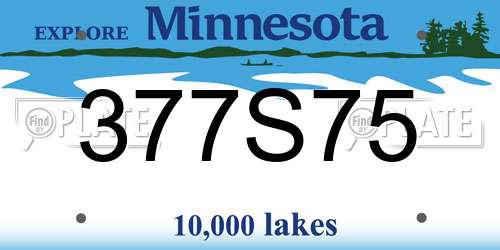 377S75 Minnesota License Plate