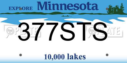 377STS Minnesota License Plate
