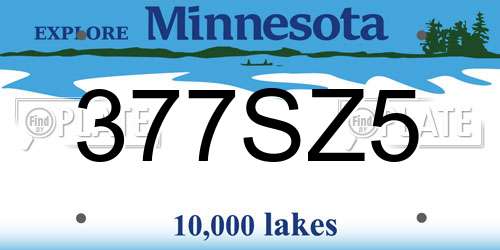 377SZ5 Minnesota License Plate