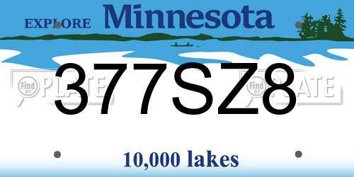 377SZ8 Minnesota License Plate
