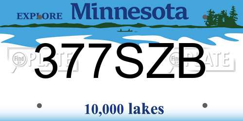 377SZB Minnesota License Plate
