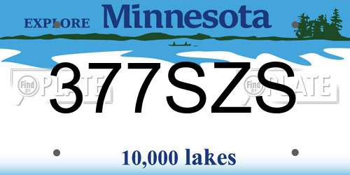 377SZS Minnesota License Plate