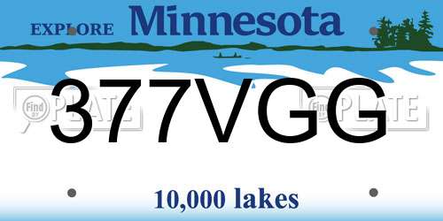 377VGG Minnesota License Plate