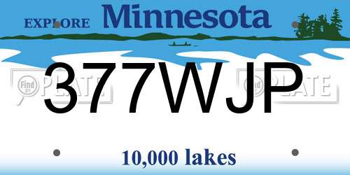 377WJP Minnesota License Plate