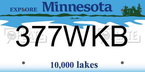 377WKB Minnesota License Plate