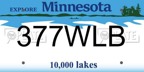 377WLB Minnesota License Plate