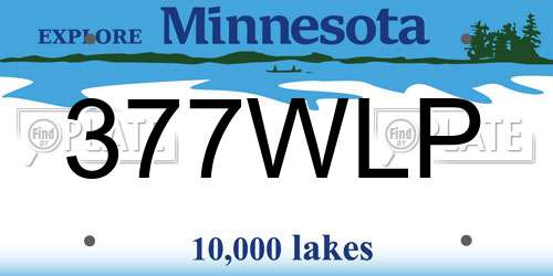 377WLP Minnesota License Plate