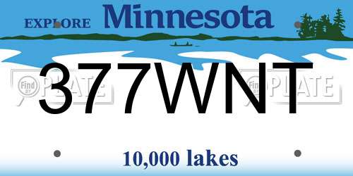 377WNT Minnesota License Plate