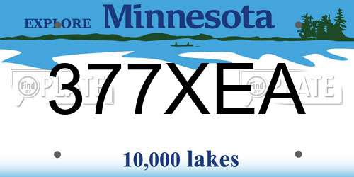 377XEA Minnesota License Plate