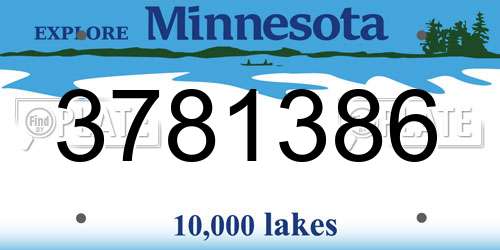3781386 Minnesota License Plate