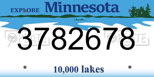3782678 Minnesota License Plate