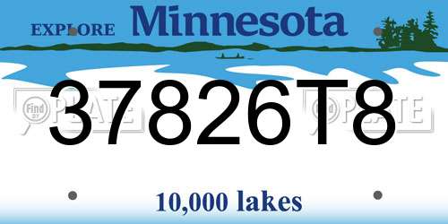 37826T8 Minnesota License Plate