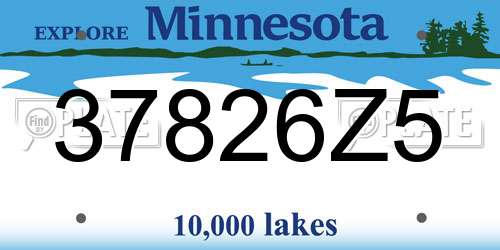 37826Z5 Minnesota License Plate