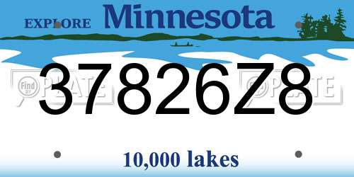 37826Z8 Minnesota License Plate