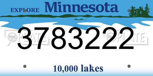 3783222 Minnesota License Plate