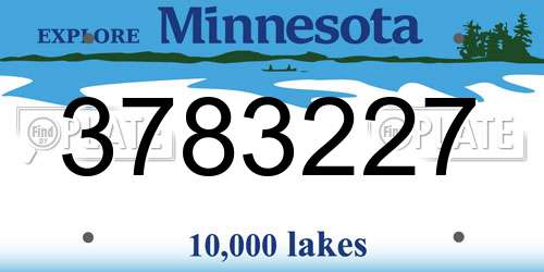 3783227 Minnesota License Plate