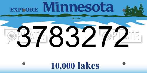 3783272 Minnesota License Plate