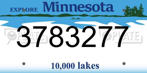 3783277 Minnesota License Plate