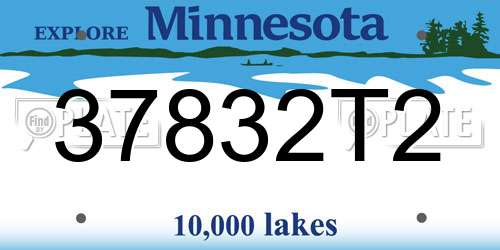 37832T2 Minnesota License Plate