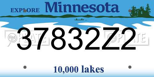37832Z2 Minnesota License Plate