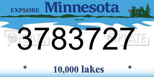 3783727 Minnesota License Plate