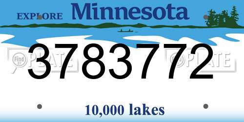 3783772 Minnesota License Plate