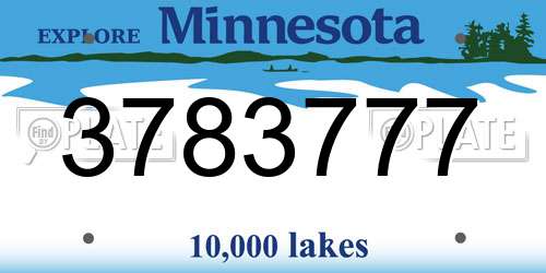 3783777 Minnesota License Plate
