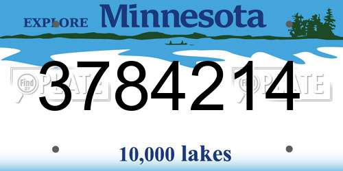 3784214 Minnesota License Plate