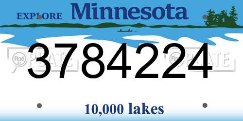 3784224 Minnesota License Plate