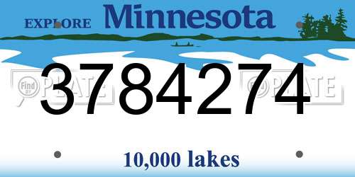 3784274 Minnesota License Plate
