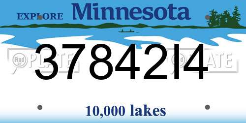 37842I4 Minnesota License Plate