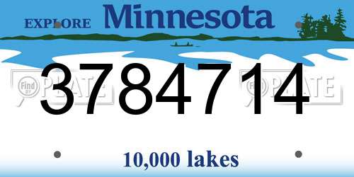 3784714 Minnesota License Plate