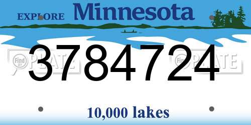 3784724 Minnesota License Plate
